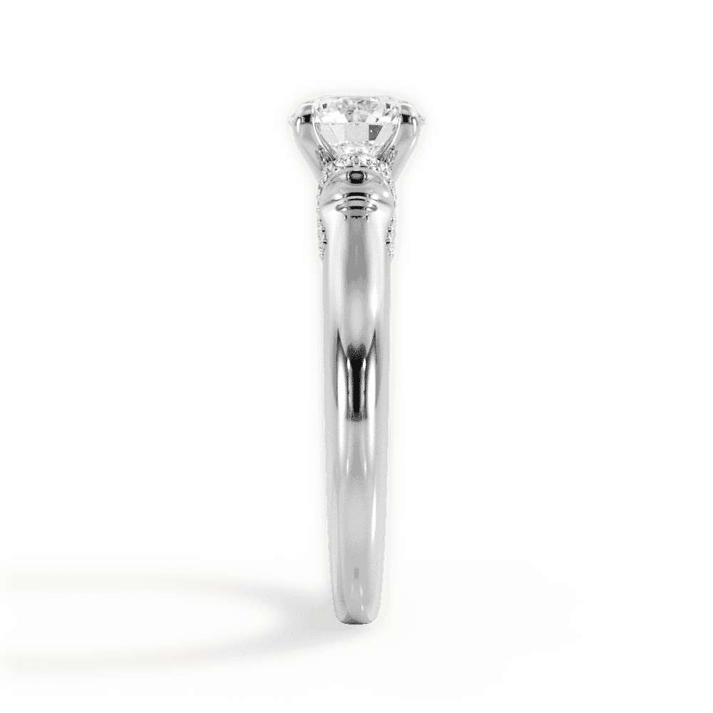 14kt White Gold/18kt White Gold/Platinum/round/perspective