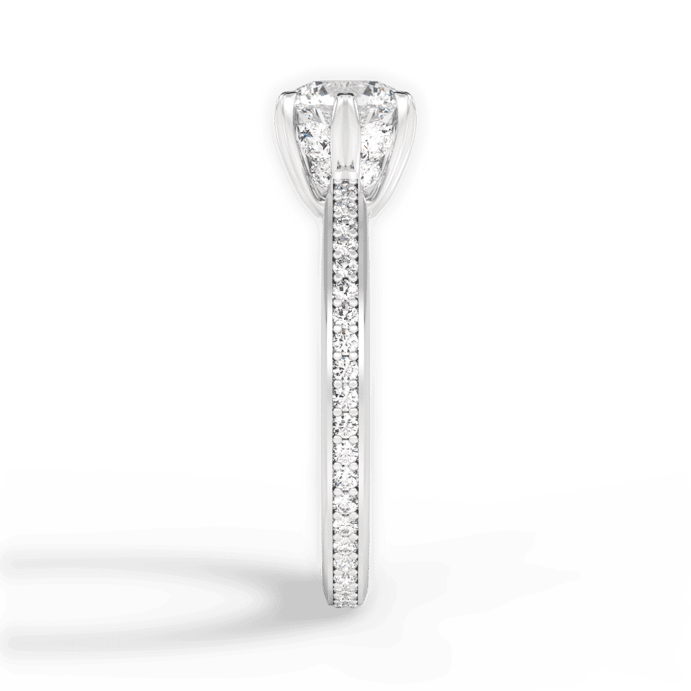 14kt White Gold/18kt White Gold/Platinum/round/perspective