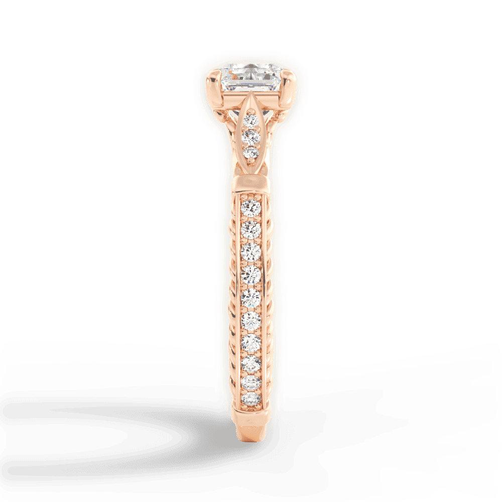 14kt Rose Gold/18kt Rose Gold/asscher/perspective