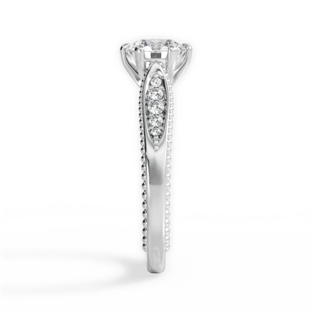 14kt White Gold/18kt White Gold/Platinum/round/perspective