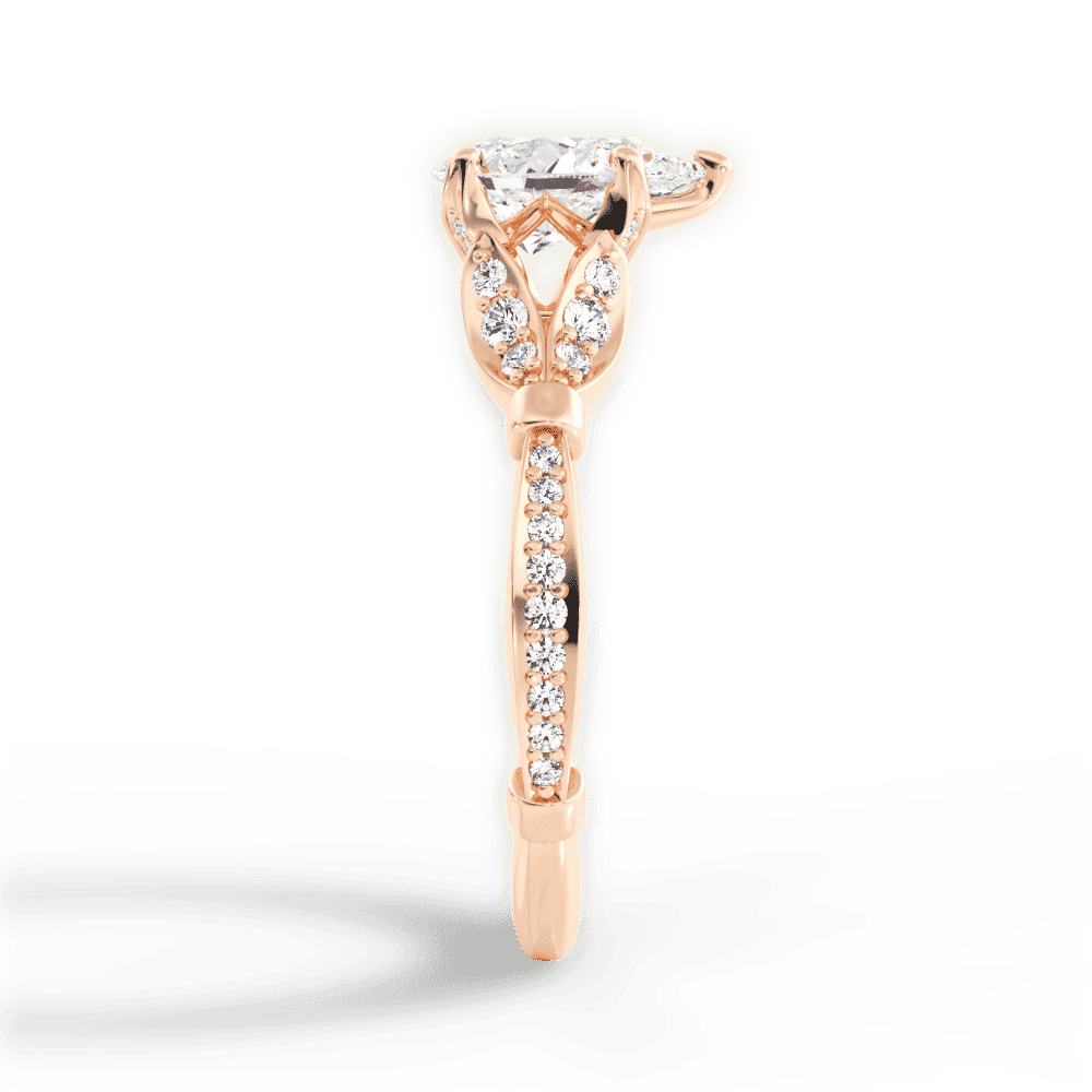 14kt Rose Gold/18kt Rose Gold/pear/perspective