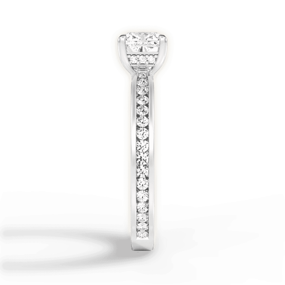 14kt White Gold/18kt White Gold/Platinum/cushion/perspective