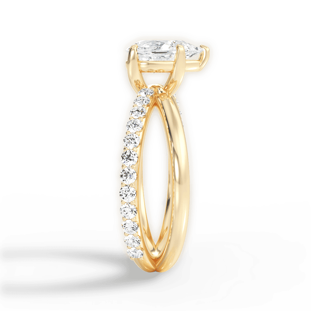 14kt Yellow Gold/18kt Yellow Gold/pear/perspective