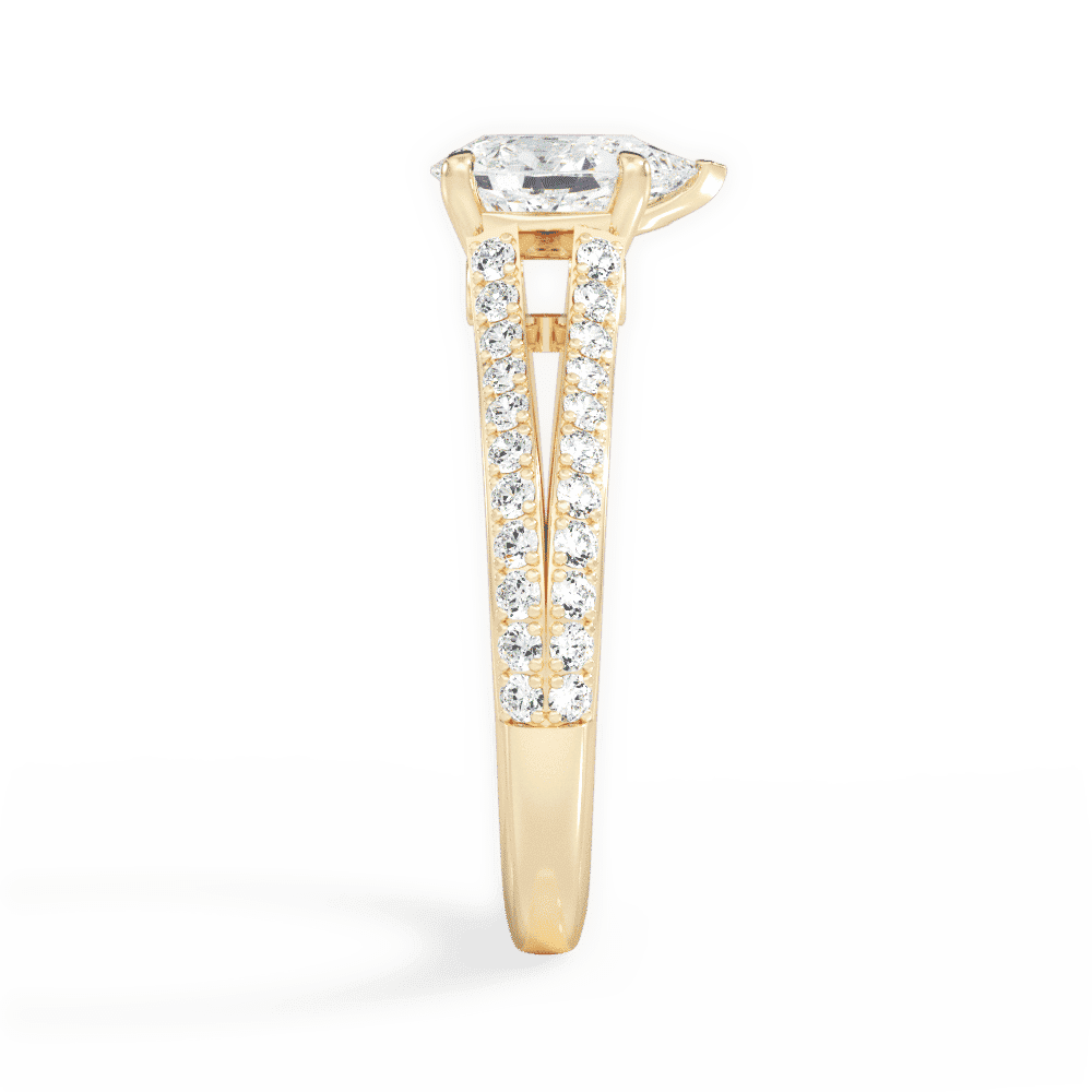 14kt Yellow Gold/18kt Yellow Gold/pear/perspective