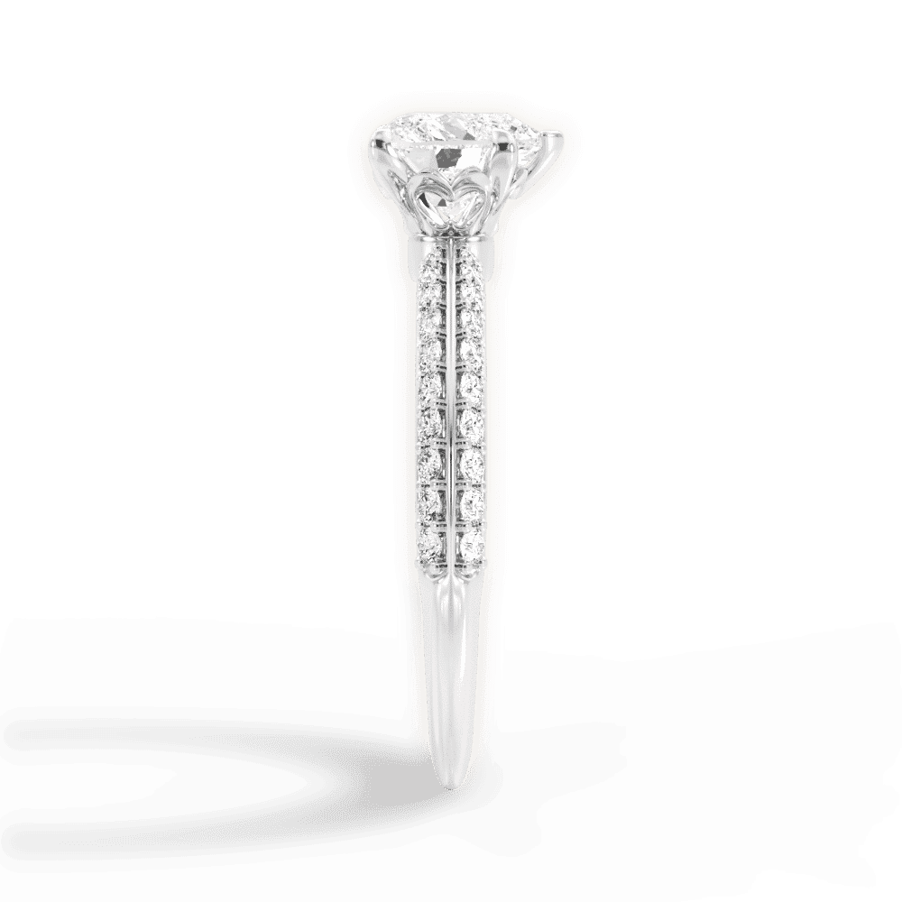 14kt White Gold/18kt White Gold/Platinum/heart/perspective