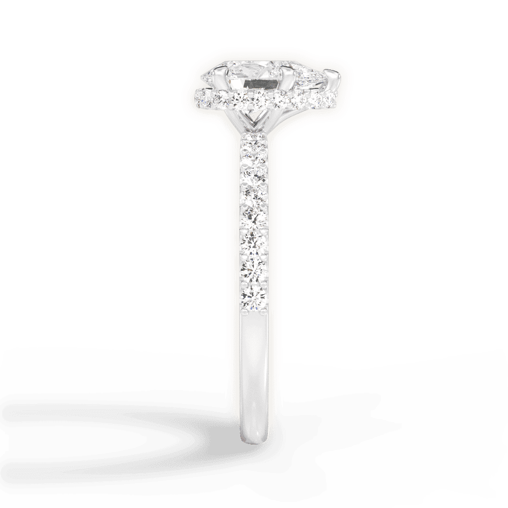 14kt White Gold/18kt White Gold/Platinum/pear/perspective