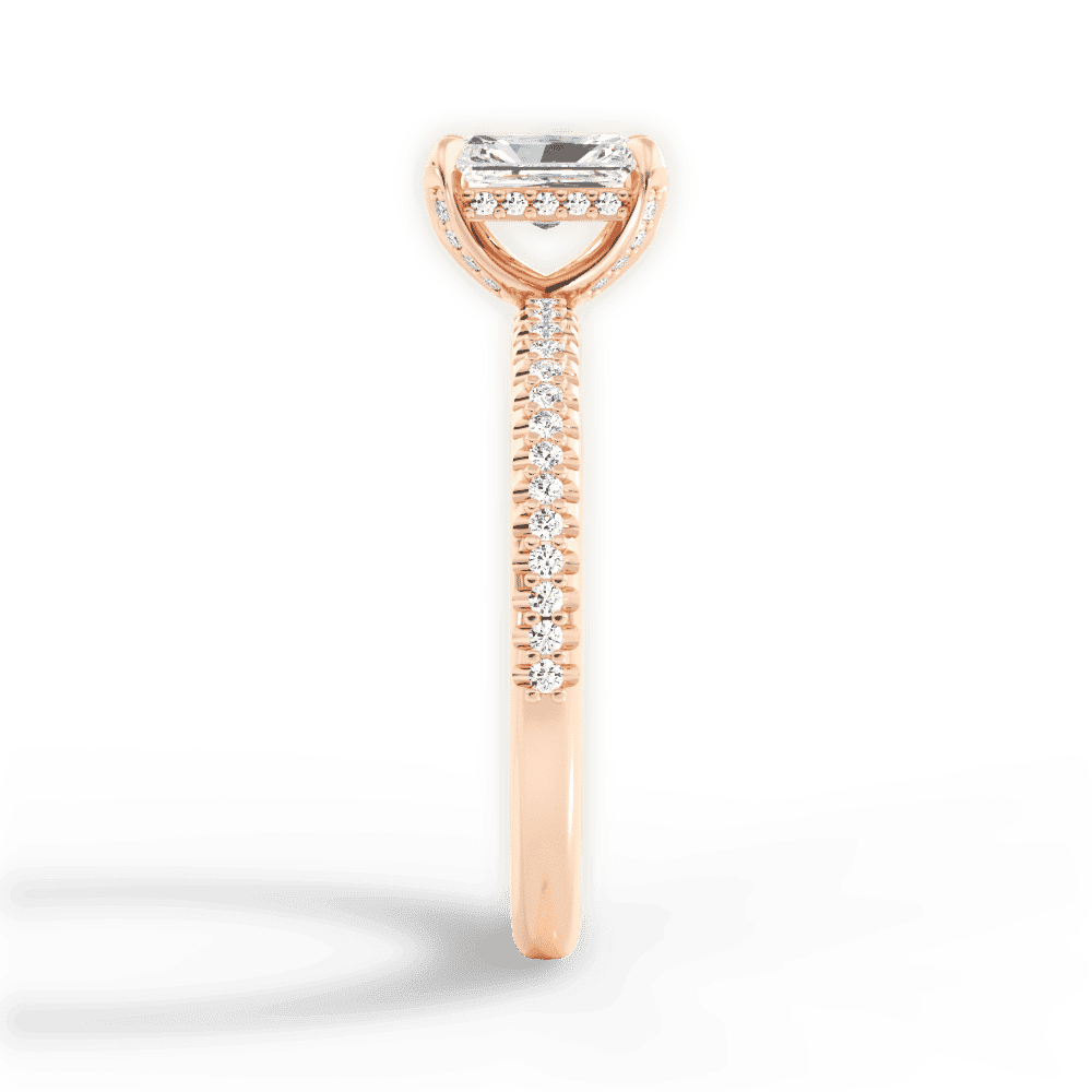 14kt Rose Gold/18kt Rose Gold/radiant/perspective