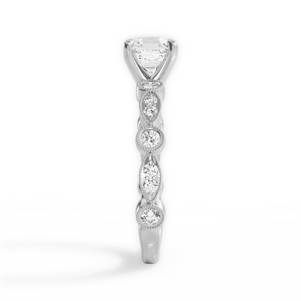 14kt White Gold/18kt White Gold/Platinum/asscher/perspective
