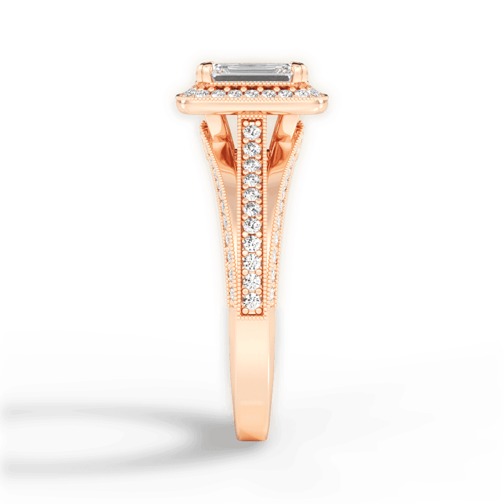 14kt Rose Gold/18kt Rose Gold/emerald/perspective