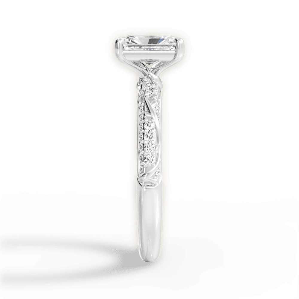 14kt White Gold/18kt White Gold/Platinum/radiant/perspective