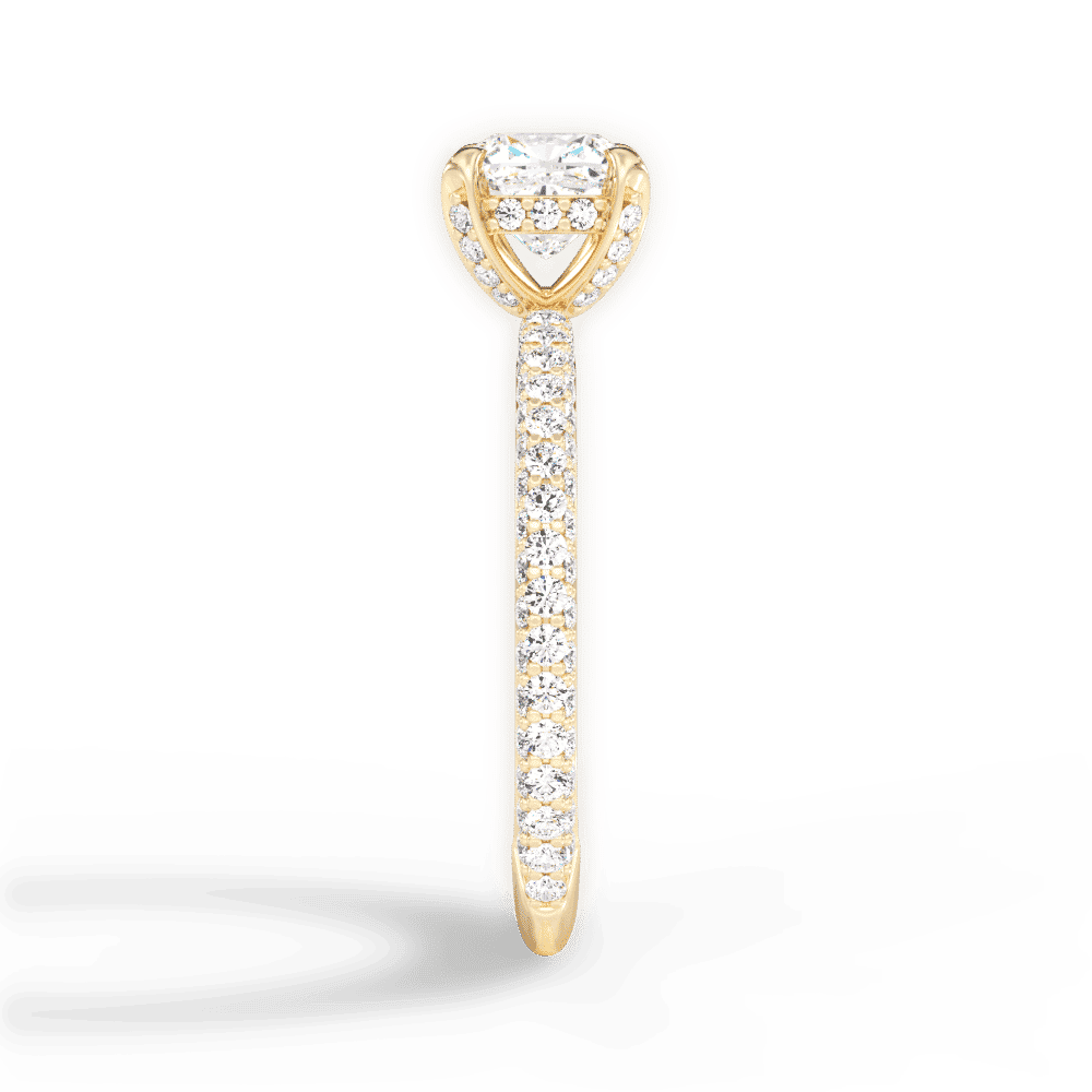 14kt Yellow Gold/18kt Yellow Gold/cushion/perspective