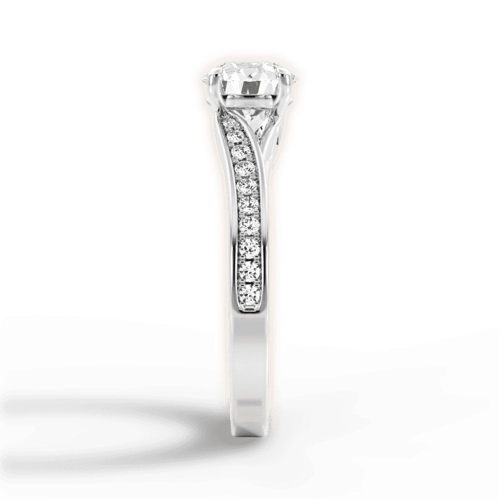 14kt White Gold/18kt White Gold/Platinum/round/perspective