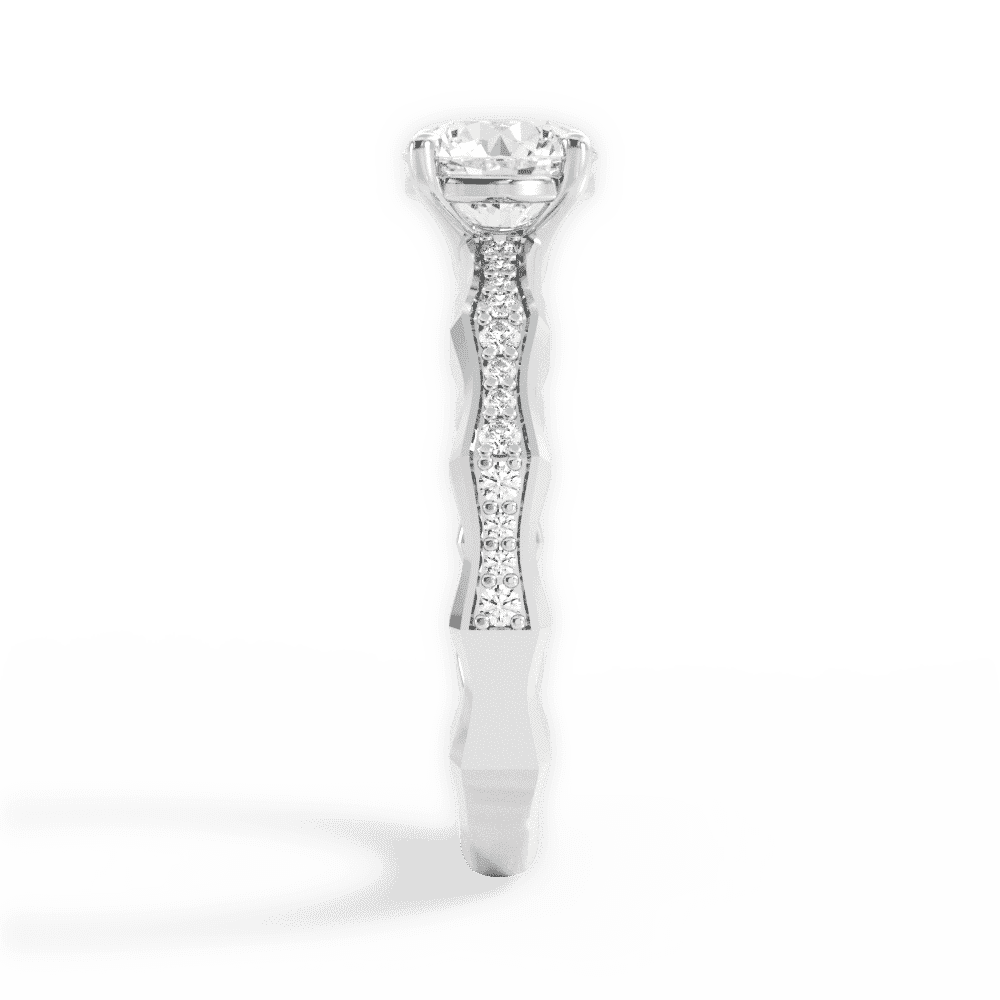 14kt White Gold/18kt White Gold/Platinum/round/perspective