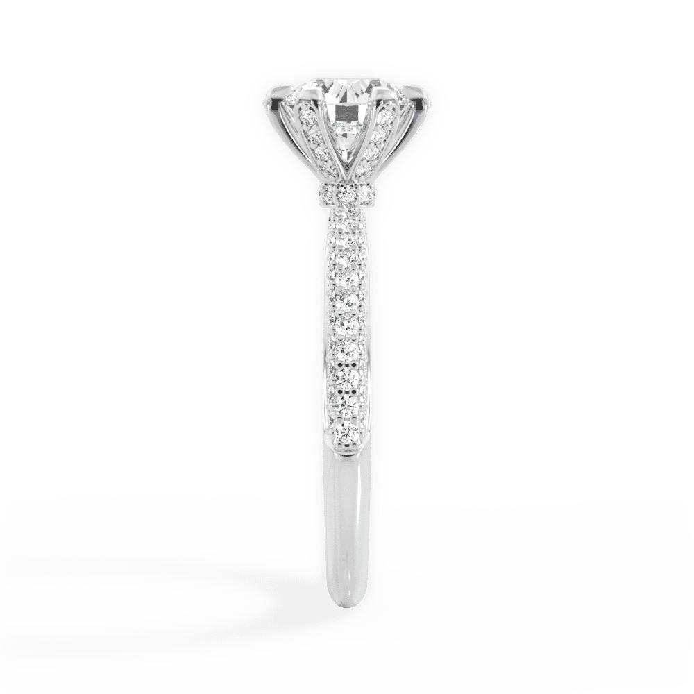 14kt White Gold/18kt White Gold/Platinum/round/perspective
