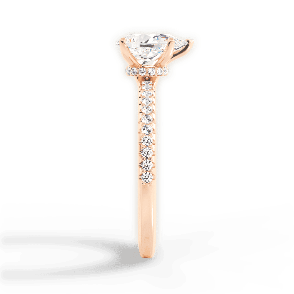 14kt Rose Gold/18kt Rose Gold/pear/perspective