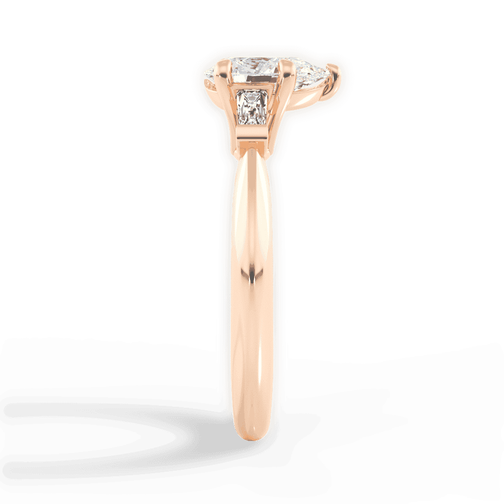 14kt Rose Gold/18kt Rose Gold/pear/perspective