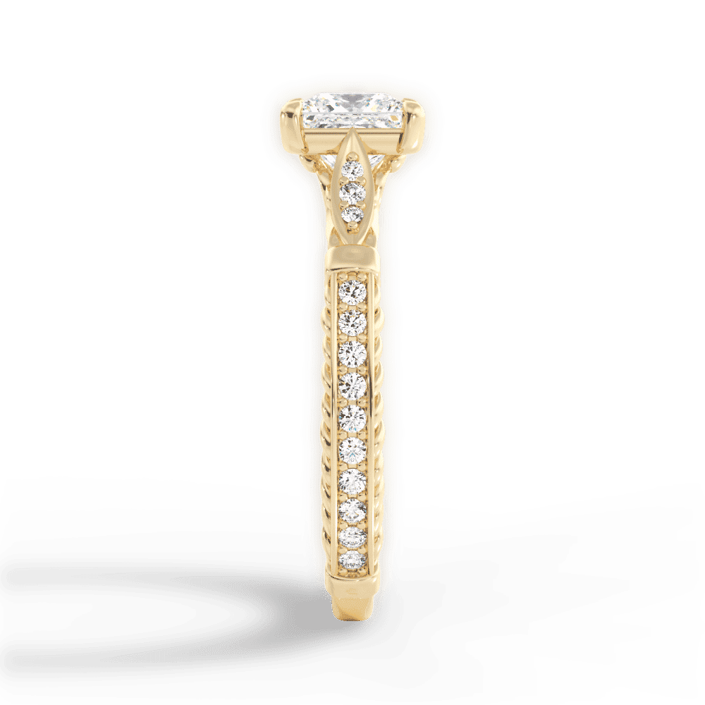 14kt Yellow Gold/18kt Yellow Gold/princess/perspective