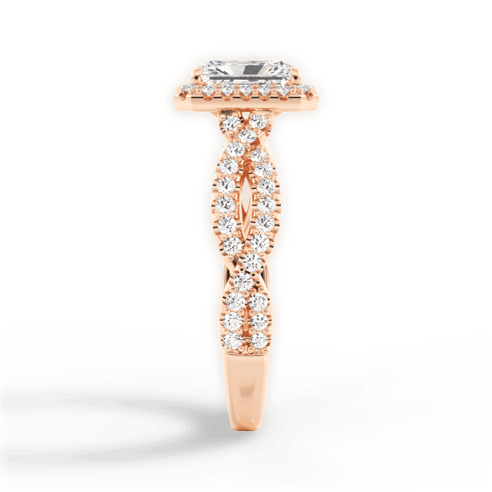 14kt Rose Gold/18kt Rose Gold/radiant/perspective