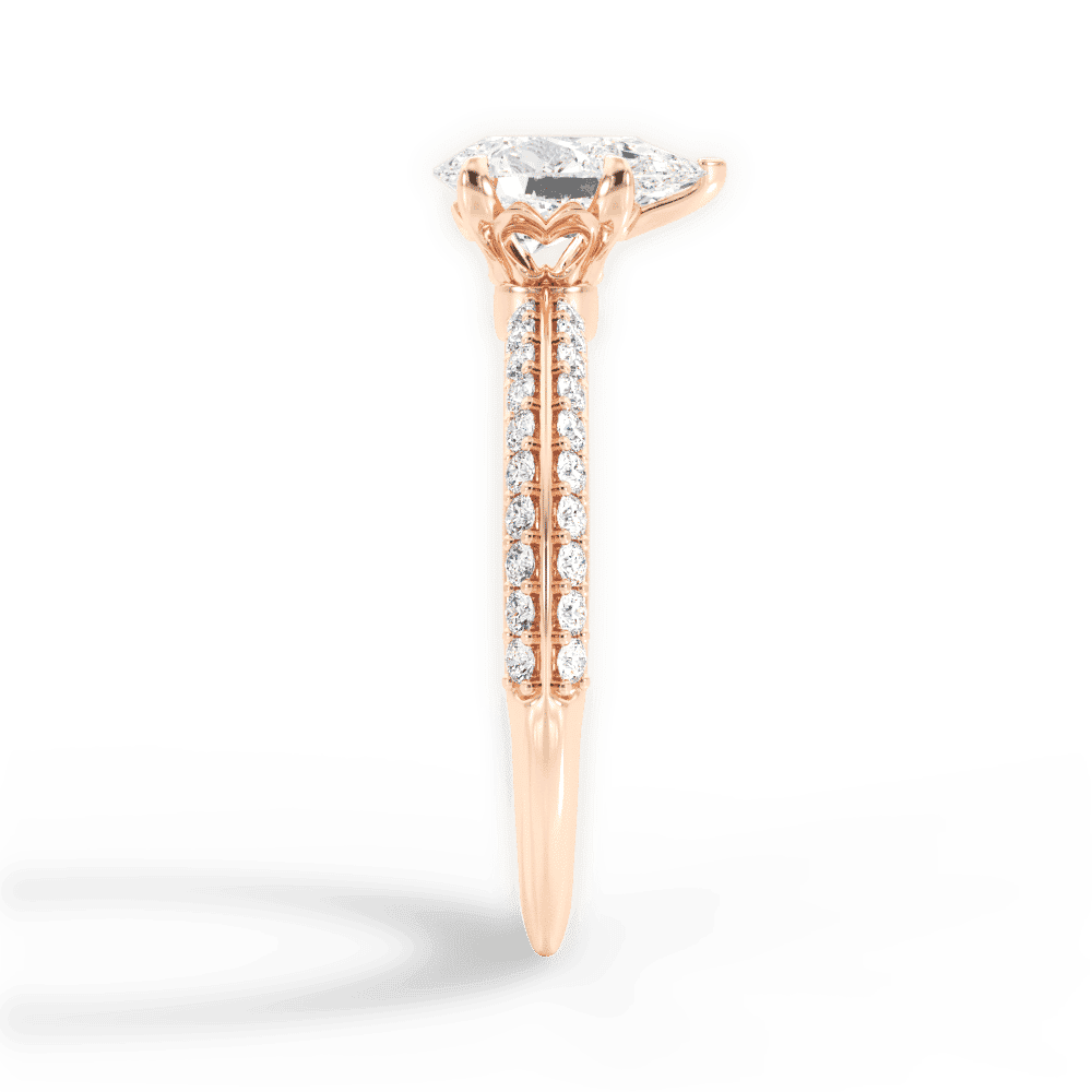 14kt Rose Gold/18kt Rose Gold/pear/perspective