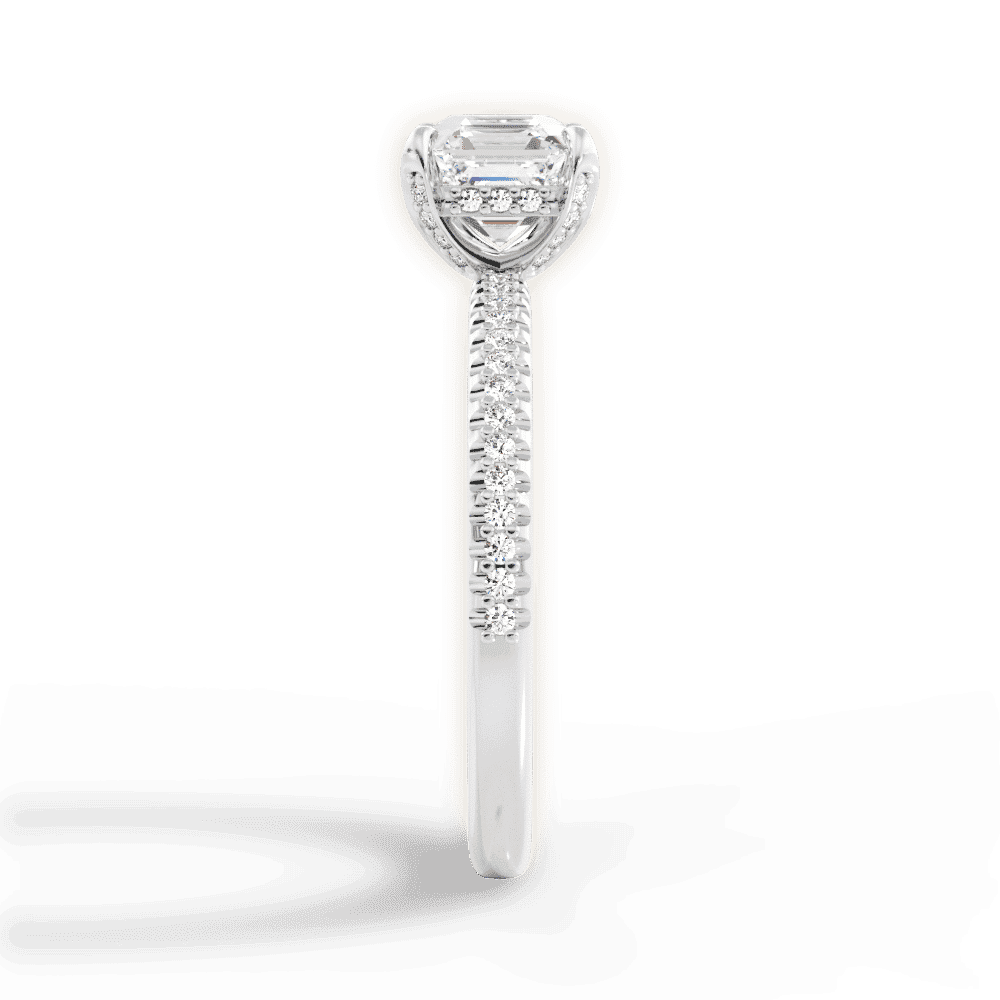 14kt White Gold/18kt White Gold/Platinum/asscher/perspective