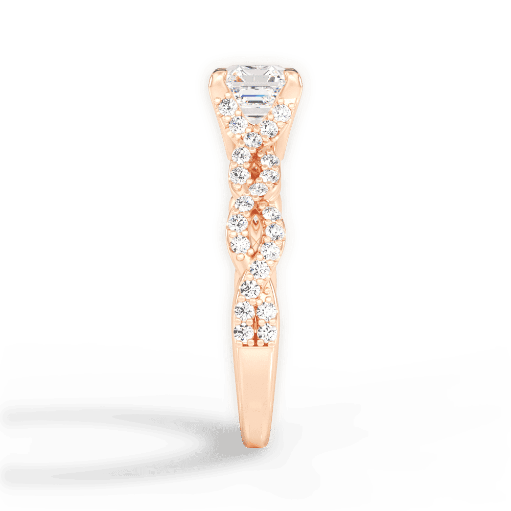 14kt Rose Gold/18kt Rose Gold/asscher/perspective