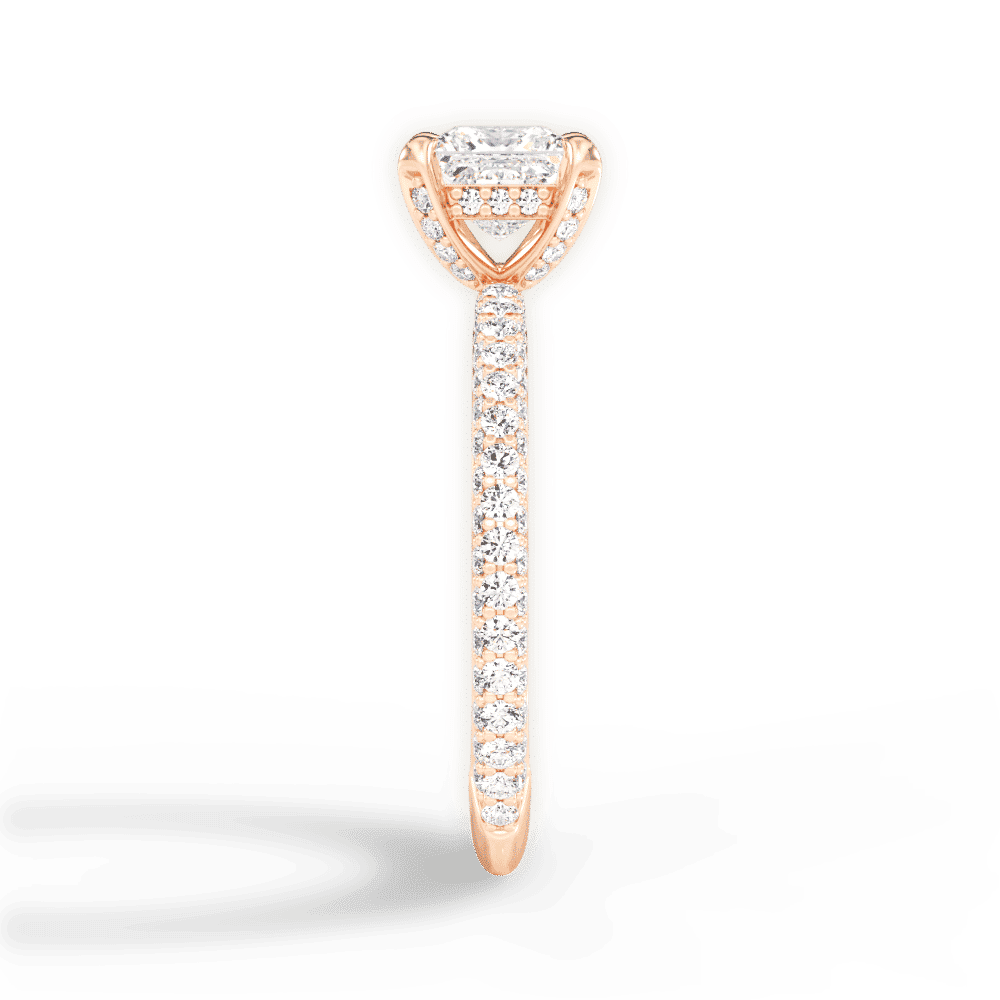 14kt Rose Gold/18kt Rose Gold/princess/perspective