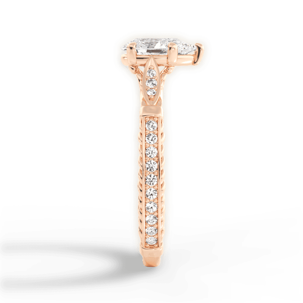 14kt Rose Gold/18kt Rose Gold/pear/perspective