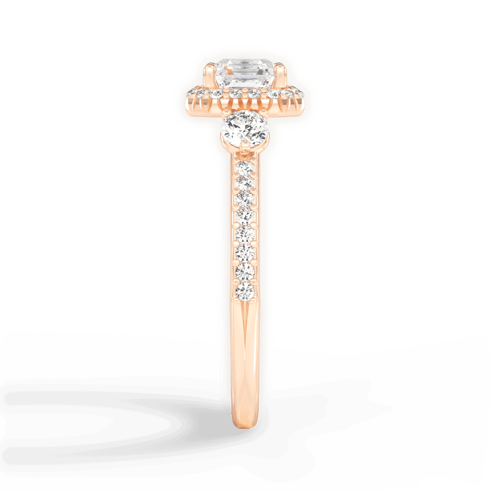 14kt Rose Gold/18kt Rose Gold/asscher/perspective
