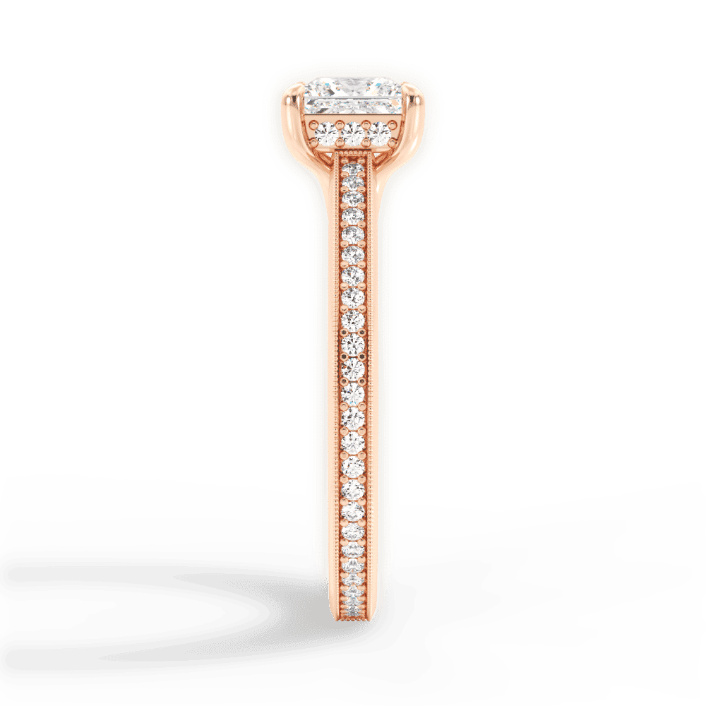 14kt Rose Gold/18kt Rose Gold/princess/perspective