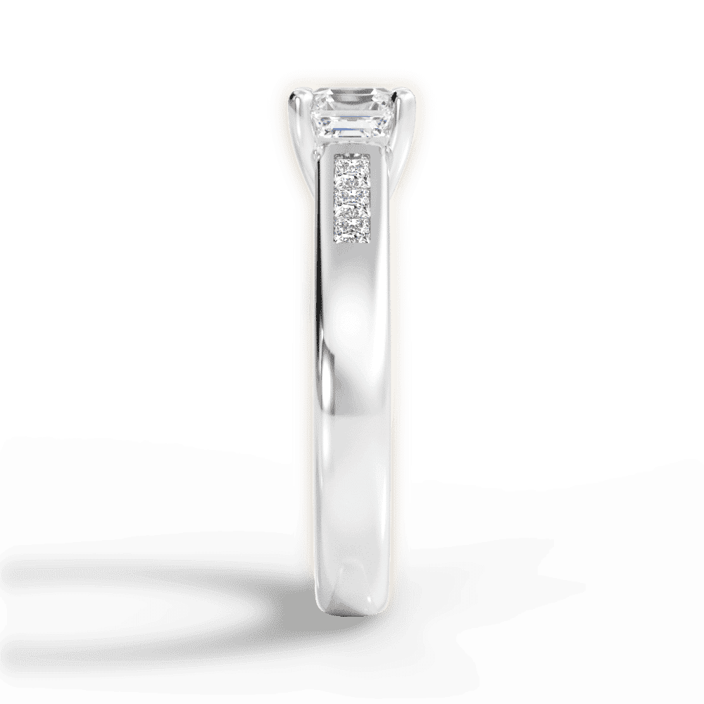14kt White Gold/18kt White Gold/Platinum/asscher/perspective