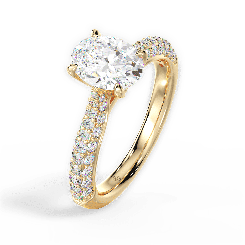 14kt Yellow Gold/18kt Yellow Gold/oval/side