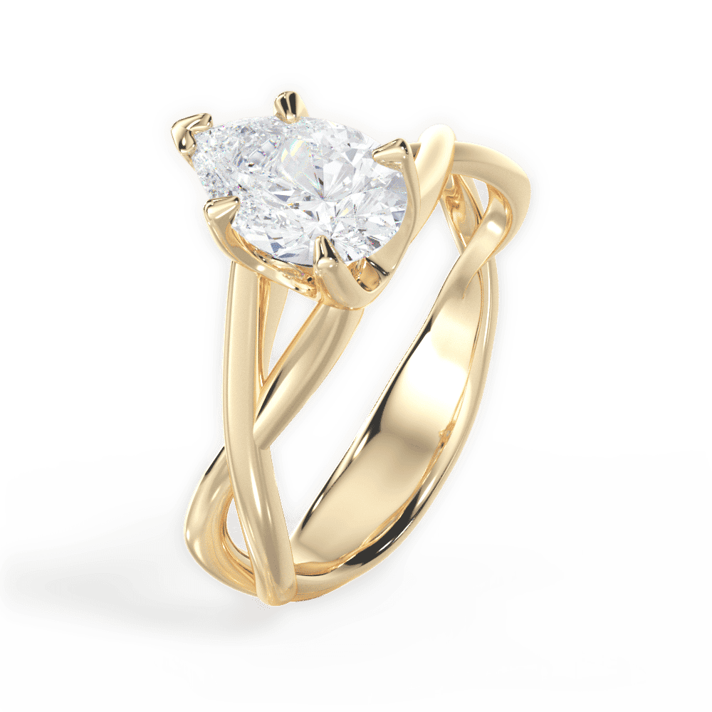 14kt Yellow Gold/18kt Yellow Gold/pear/side