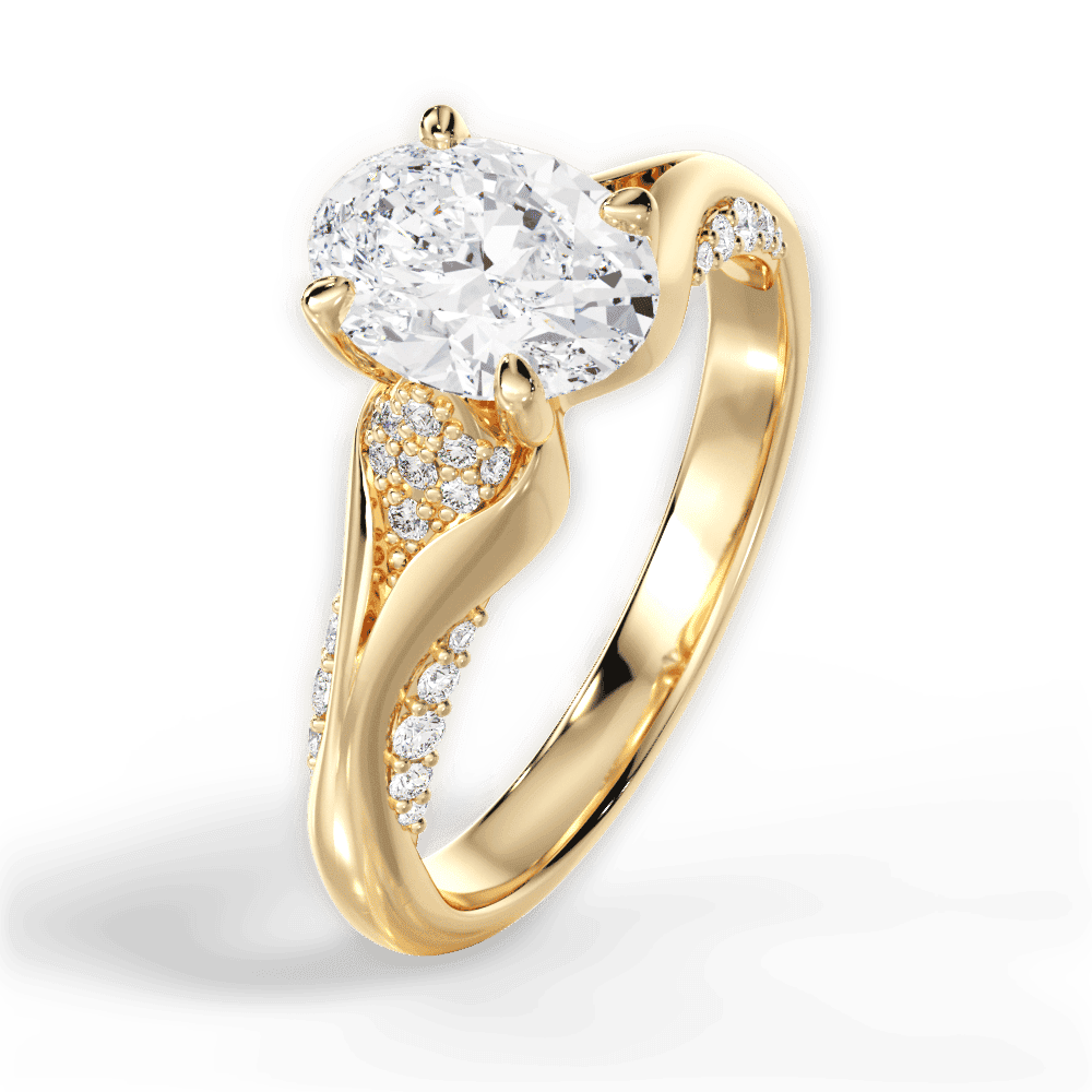 14kt Yellow Gold/18kt Yellow Gold/oval/side