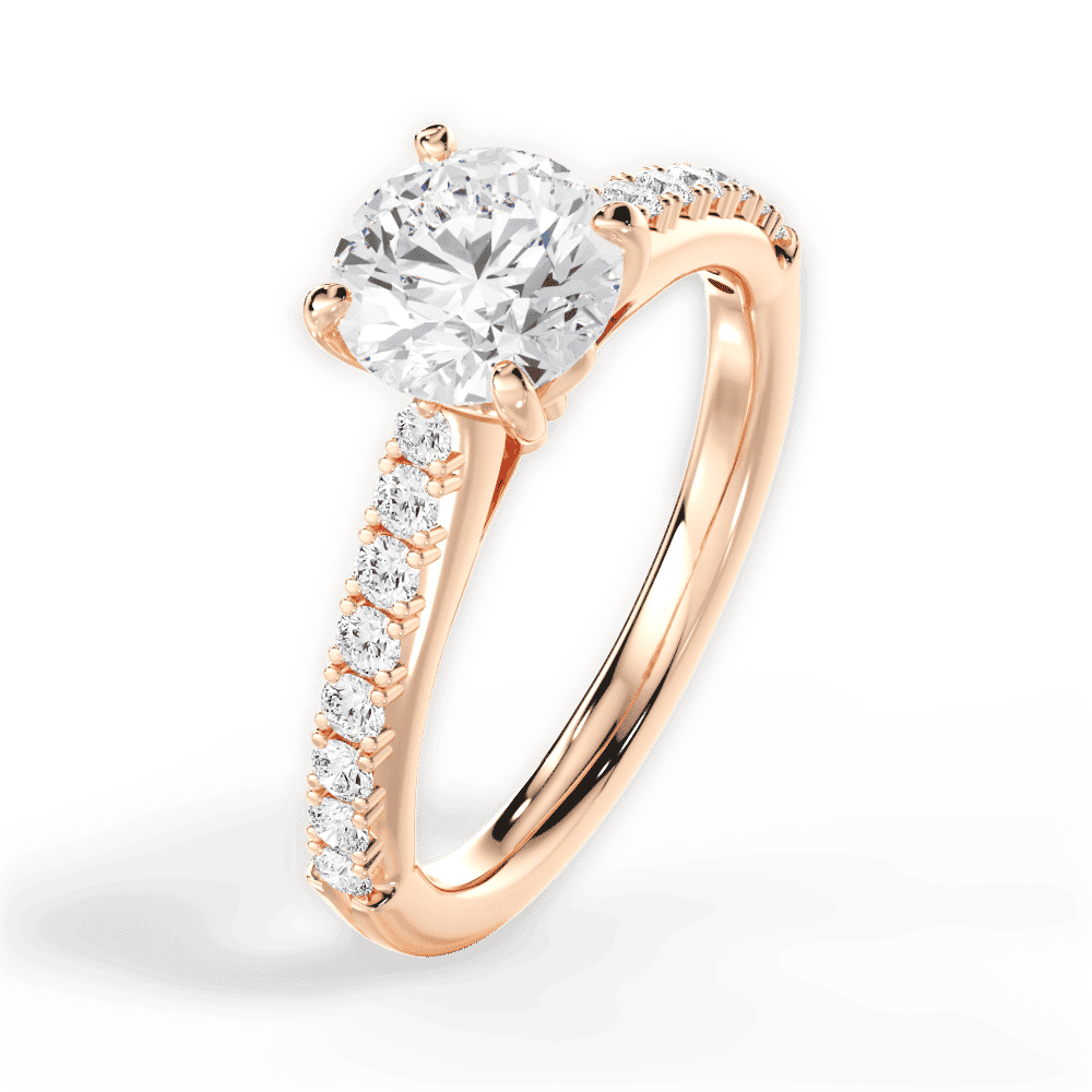 14kt Rose Gold/18kt Rose Gold/round/side