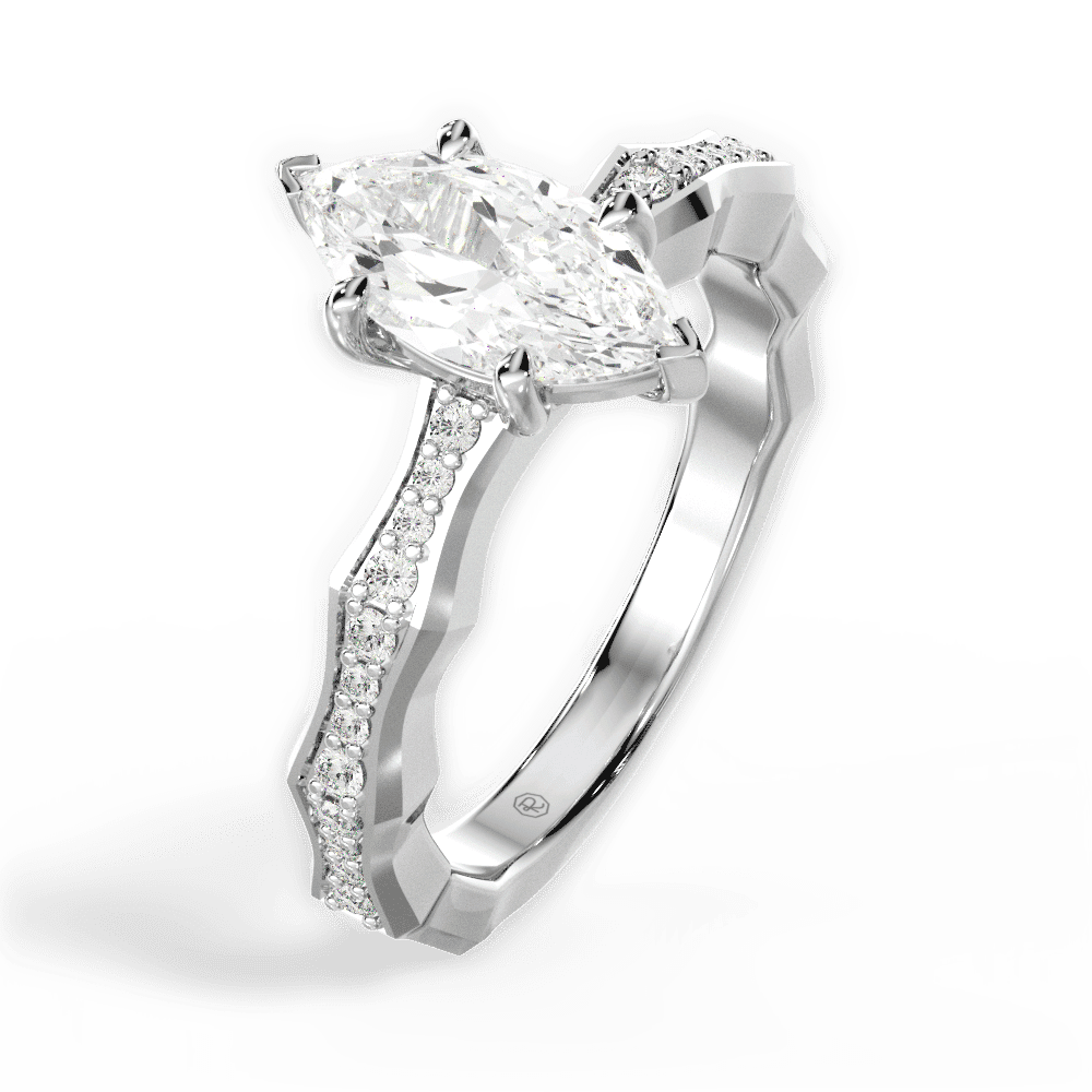 14kt White Gold/18kt White Gold/Platinum/marquise/side
