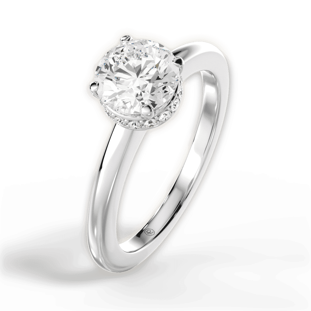 14kt White Gold/18kt White Gold/Platinum/round/side
