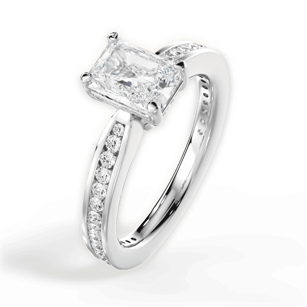 14kt White Gold/18kt White Gold/Platinum/radiant/side