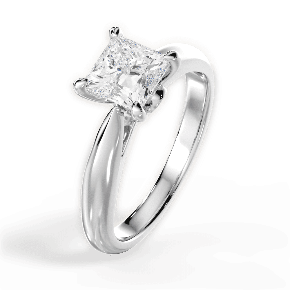 14kt White Gold/18kt White Gold/Platinum/princess/side