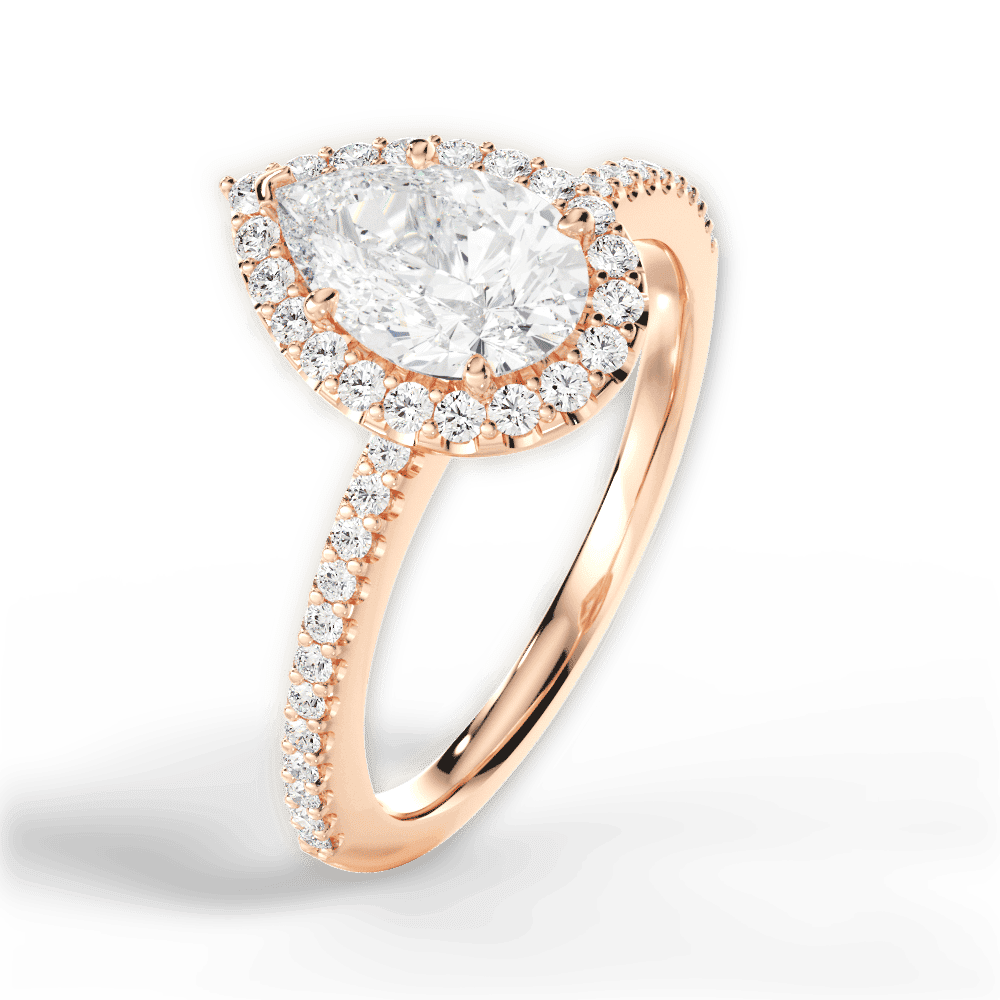 14kt Rose Gold/18kt Rose Gold/pear/side