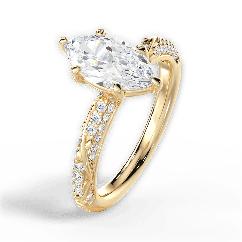 14kt Yellow Gold/18kt Yellow Gold/marquise/side