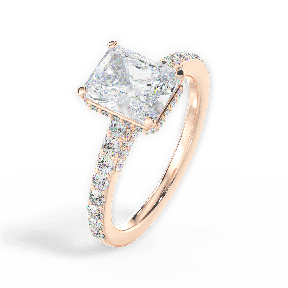 14kt Rose Gold/18kt Rose Gold/radiant/side