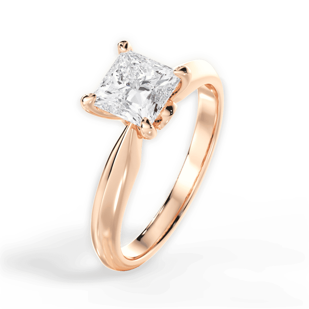 14kt Rose Gold/18kt Rose Gold/princess/side