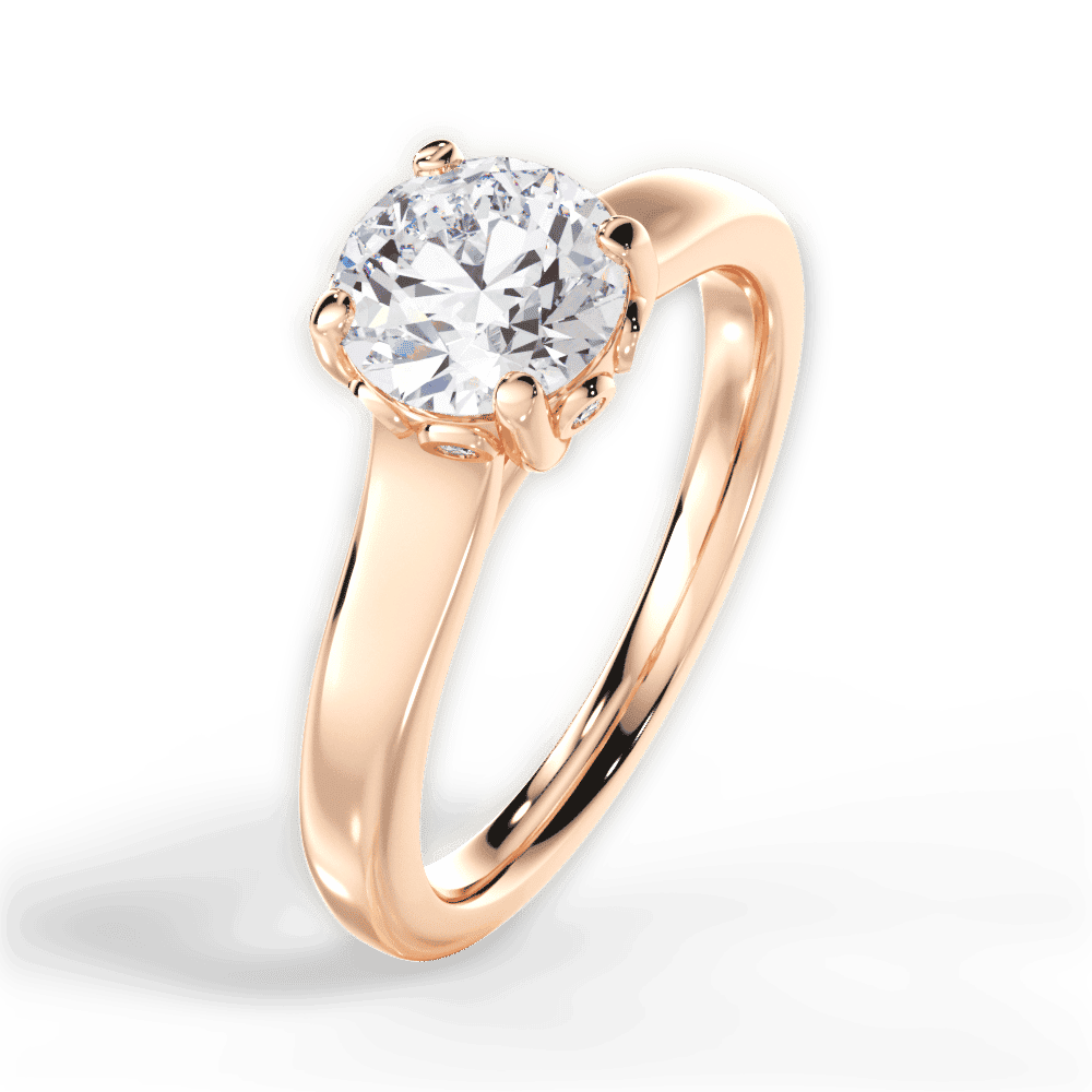 14kt Rose Gold/18kt Rose Gold/round/side