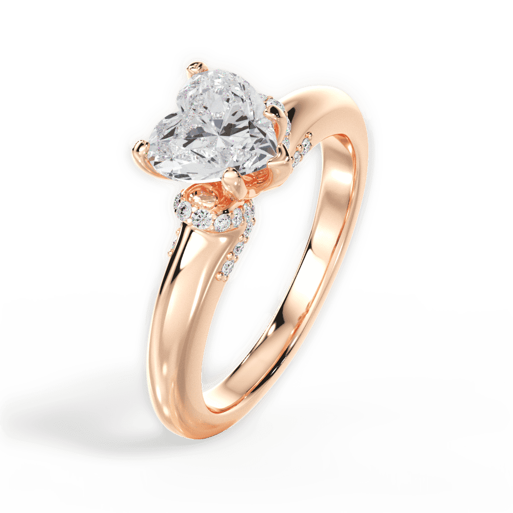 14kt Rose Gold/18kt Rose Gold/heart/side