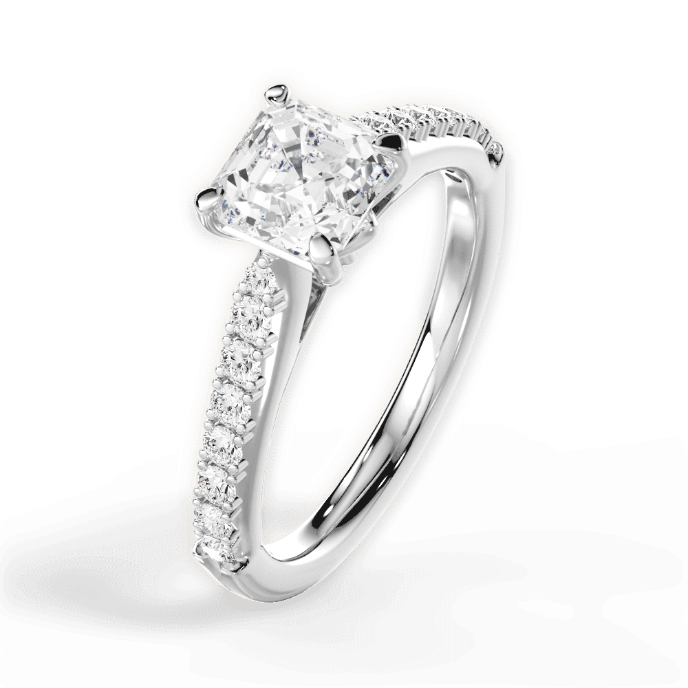 14kt White Gold/18kt White Gold/Platinum/asscher/side