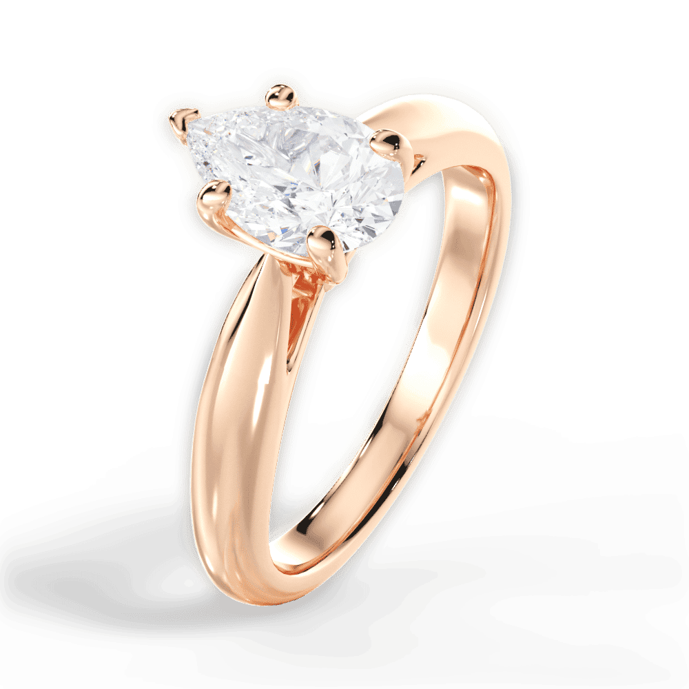 14kt Rose Gold/18kt Rose Gold/pear/side