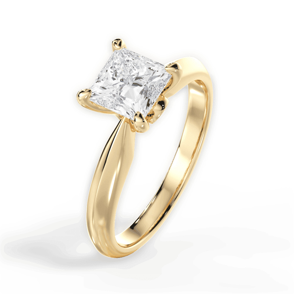 14kt Yellow Gold/18kt Yellow Gold/princess/side