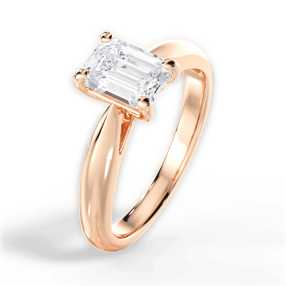 14kt Rose Gold/18kt Rose Gold/emerald/side