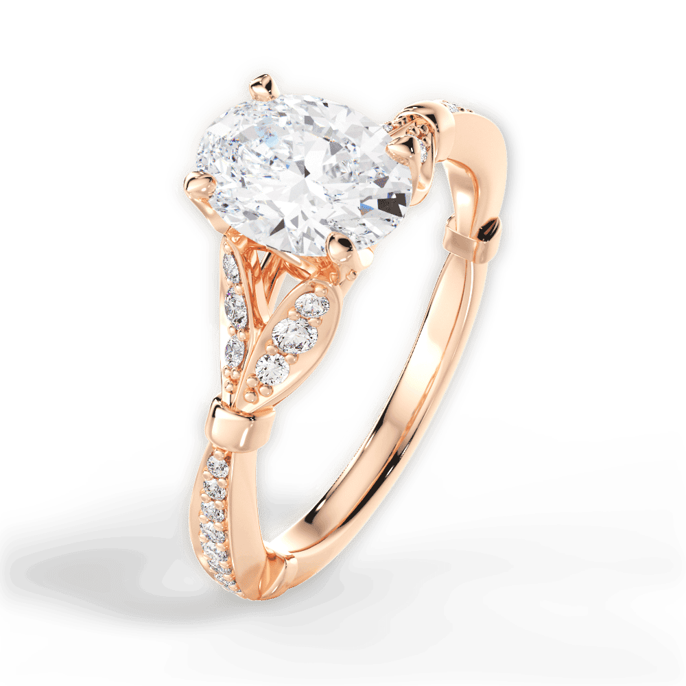 14kt Rose Gold/18kt Rose Gold/oval/side