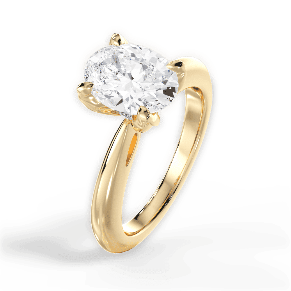 14kt Yellow Gold/18kt Yellow Gold/oval/side